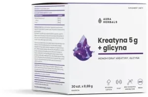 Aura Herbals Creatine 5 g Monohidrat + Glicină 30 plicuri