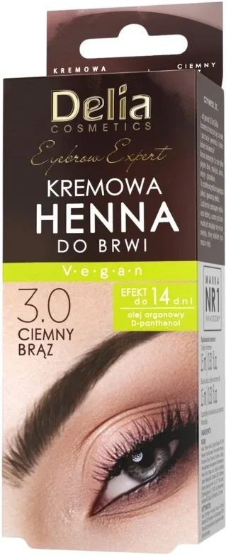 DELIA HENNA cremă pentru sprâncene 3.0 Brun închis cu ulei ... Delia Cosmetics — preț și oferte