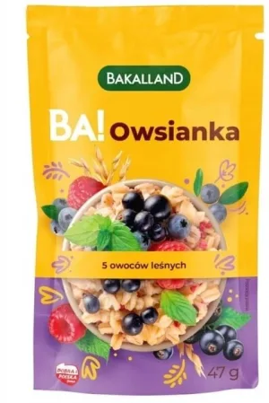Bakalland Ba! Fulgi de ovăz instant 5 fructe de pădure 47 g