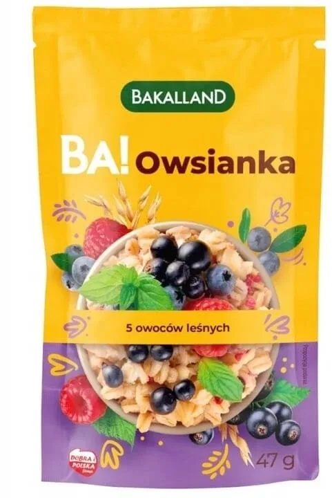 Bakalland Ba! Fulgi de ovăz instant 5 fructe de pădure 47 g — preț și oferte