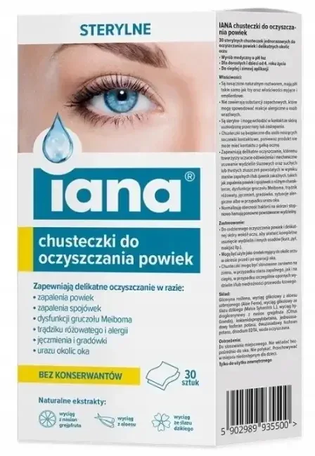 Șervețele de curățare a pleoapelor Iana, 30 bucăți — preț și oferte