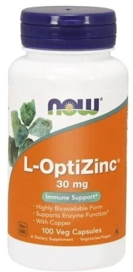 NOW FOODS L-OptiZinc 30 mg 100 capsule — preț și oferte