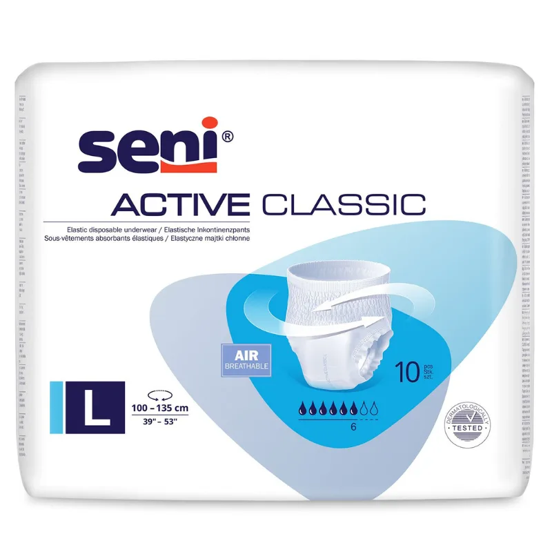 Chilot elastic absorbant SENI ACTIVE CLASSIC, Large, TZMO | 10 buc TZMO SA — preț și oferte