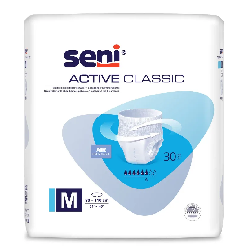 Chilot elastic absorbant SENI ACTIVE CLASSIC, Medium, TZMO | 30 buc TZMO SA — preț și oferte