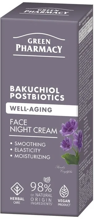 Farmacie verde Cremă facială de noapte bacuchiol, postbiotice ... Green Pharmacy — preț și oferte