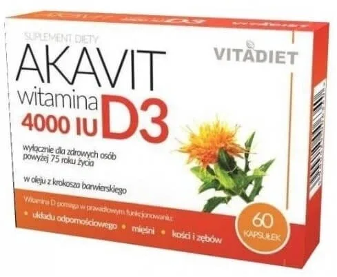 Vitadiet Akavit vitamina D3 4000 UI 60 capsule — preț și oferte