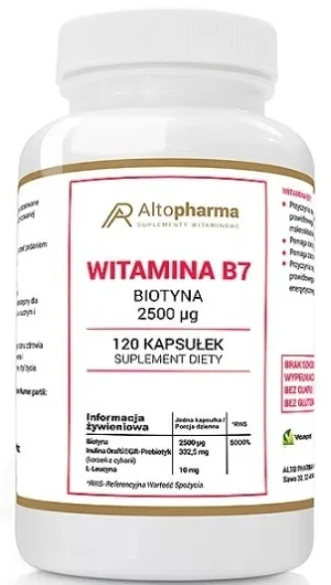 Altopharma Vitamina B7 Biotin 2500 mcg 120 capsule.