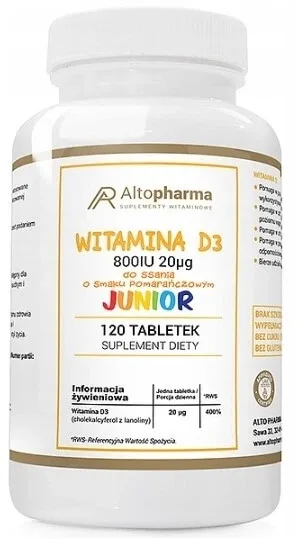 Altopharma Vitamina D3 800IU 20mcg Junior pentru supt aromă ... — preț și oferte