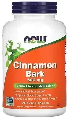 Now Foods Scoarță de scorțișoară 600 mg - scoarță de scorțișoară 240 capsule — preț și oferte