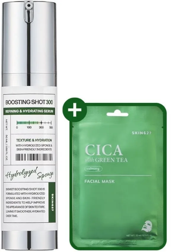 SKIN627 Boosting Shot300 + Cica cu foaie facială cu ceai verde ... — preț și oferte