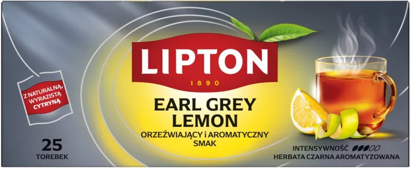 Lipton EARL GREY LEMON ceai negru 25 pungi — preț și oferte