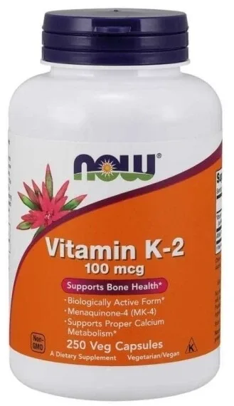 NOW FOODS Vitamina K-2 100 mcg + Lucernă 300 mg 250 capsule — preț și oferte