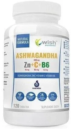 Wish Ashwagandha + Zn + C + B6 120 comprimate