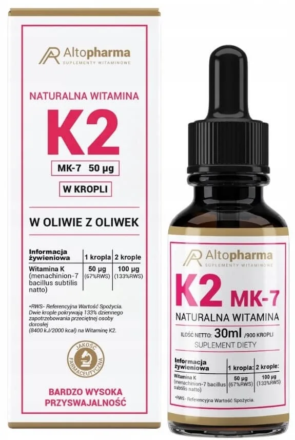 Altopharma Natural Vitamina K2 MK-7 50mcg picături în măsline ... — preț și oferte