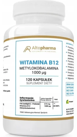 Altopharma Vitamina B12 Metilcobalamină 1000 mcg 120 capsule.