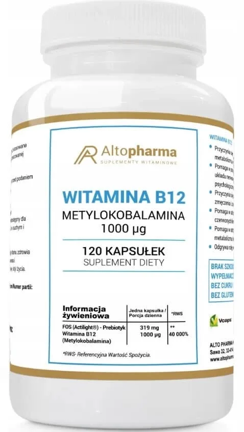 Altopharma Vitamina B12 Metilcobalamină 1000 mcg 120 capsule. — preț și oferte