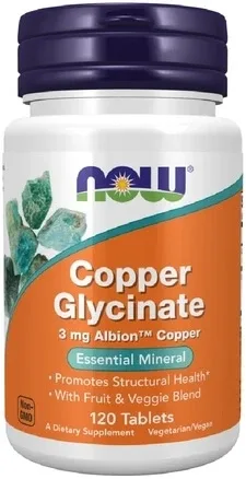 Now Foods Glicinat de cupru 3 MG 120 comprimate