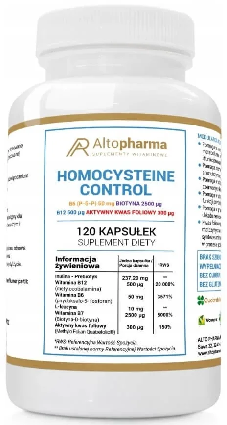 Altopharma Controlul homocisteinei 120 capsule — preț și oferte