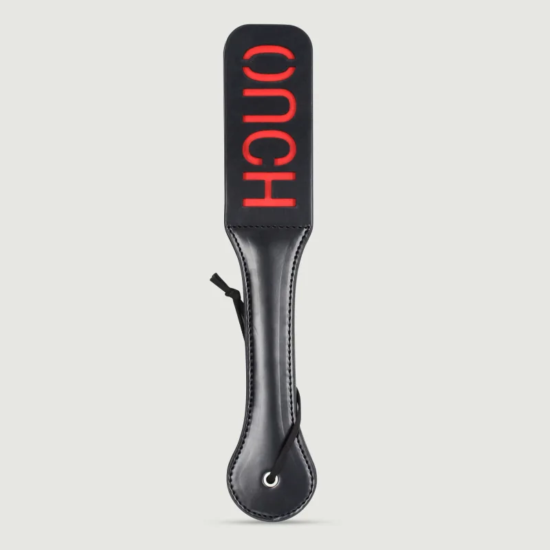 Domme Series Paletă din piele artificială cu tăietură OUCH și strat dublu - negru — preț și oferte
