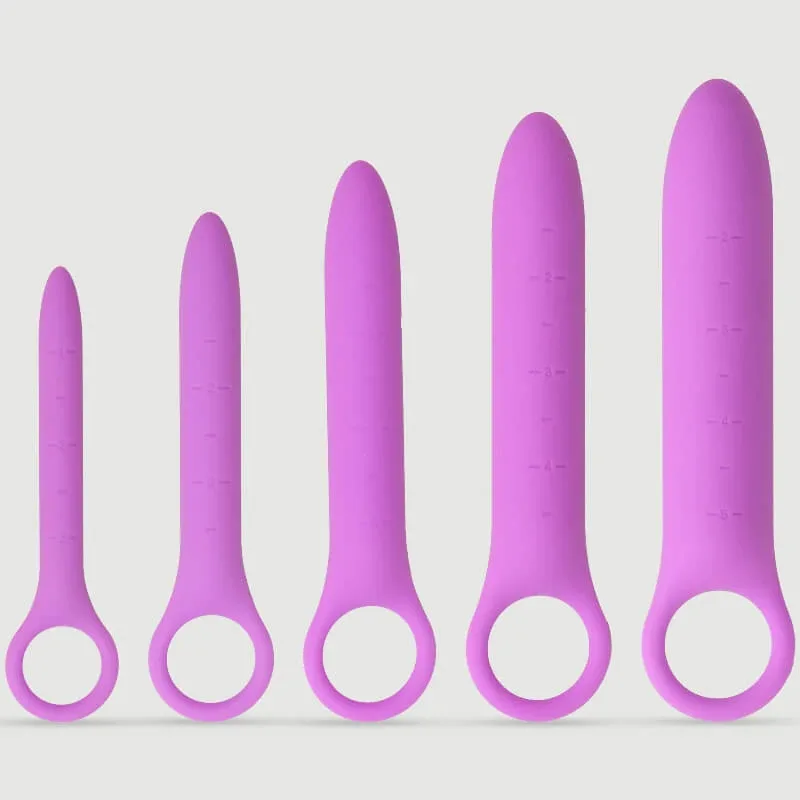 Sexopolis Wellness Set dilator vaginal din silicon cu mâner - Violet — preț și oferte