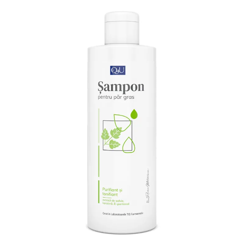 Sampon pentu par gras Q4U, 200 ml, Tis Farmaceutic — preț și oferte