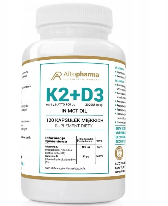 Altopharma Vitamina K2 100mcg + D3 50mcg 2000IU în ulei MCT ... — preț și oferte