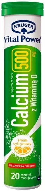 Kruger Vital Power Calciu 500 mg + vitamina D 20 comprimate ...