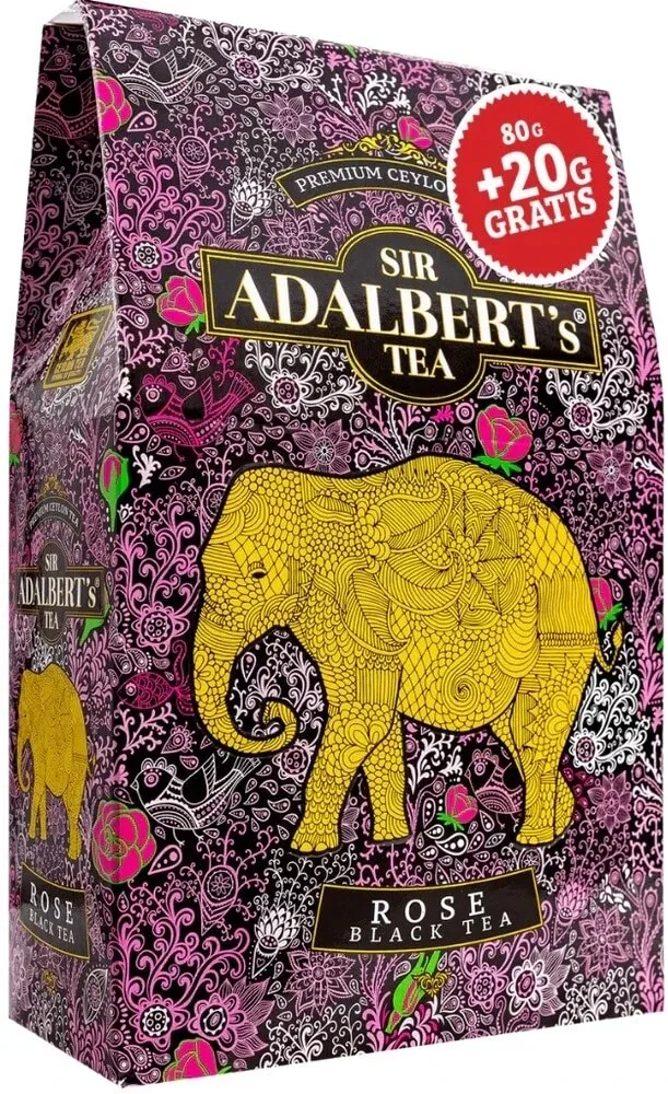 ADALBERT'S Ceylon ceai negru cu petale de trandafir 100 g — preț și oferte