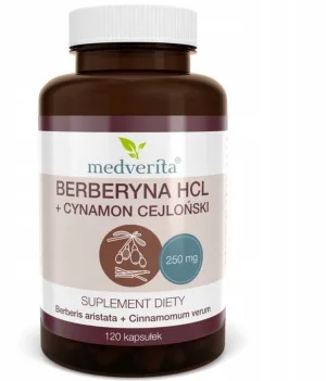 Medverita Berberine HCL + scorțișoară de Ceylon 120 capsule