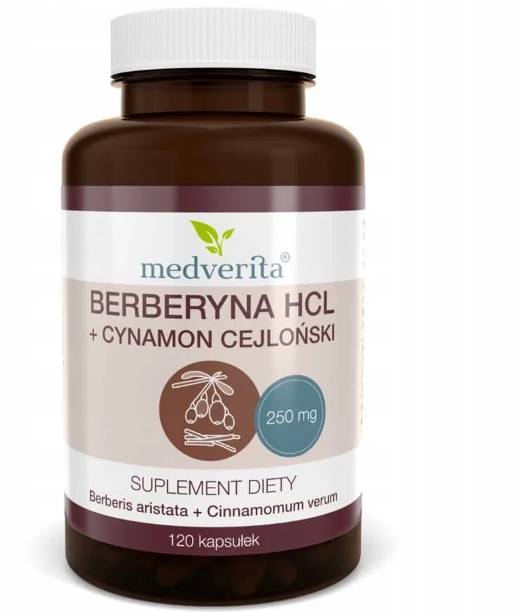 Medverita Berberine HCL + scorțișoară de Ceylon 120 capsule — preț și oferte