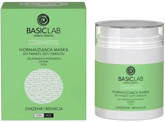 BasicLab Mască normalizantă pentru față, gât și decolteu, 10% ... — preț și oferte