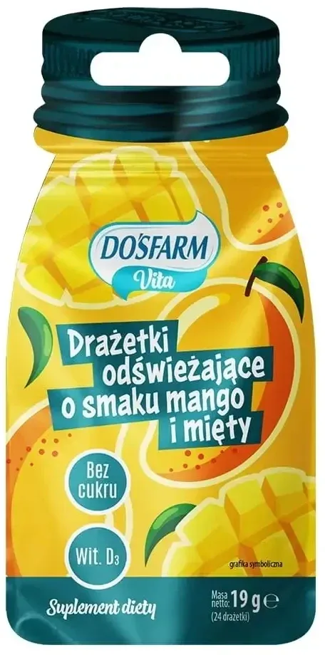 Dosfarm Vita Drajeuri răcoritoare cu aromă de mango și mentă cu ... — preț și oferte