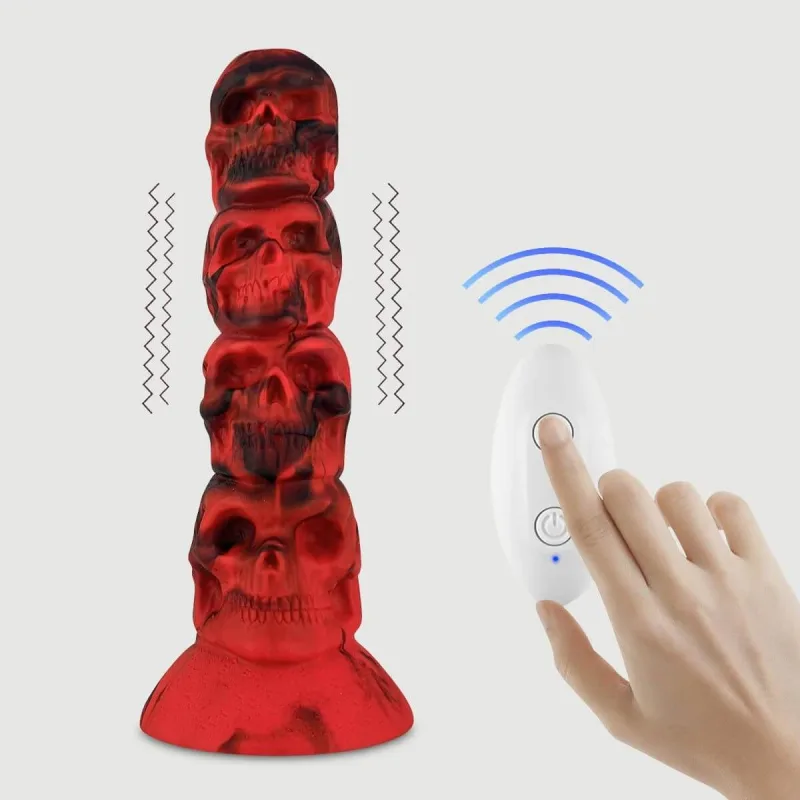 The Walking Dead Vibrator mare din silicon realist controlat de la distanță cu ventuză - roșu — preț și oferte