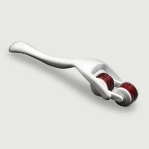 Roller dublu cu țepi cu mâner curbat - alb