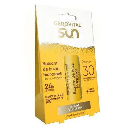 Balsam de buze hidratant cu protectie solara SPF 30 Sun, 75 ml, Gerovital — preț și oferte