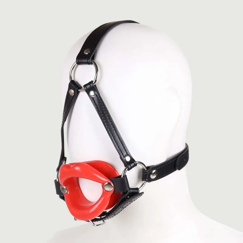 O Ring Gag cu buze din silicon și curea pentru maxilar - roșu — preț și oferte