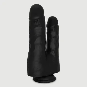 Eric 22 cm Dildo dublu realist din silicon cu ventuză - negru