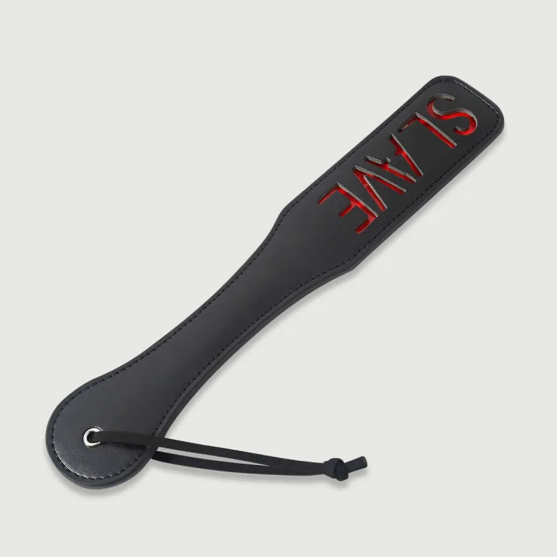 Domme Series Paletă din piele artificială cu tăietură SLAVE și căptușeală roșie - negru — preț și oferte