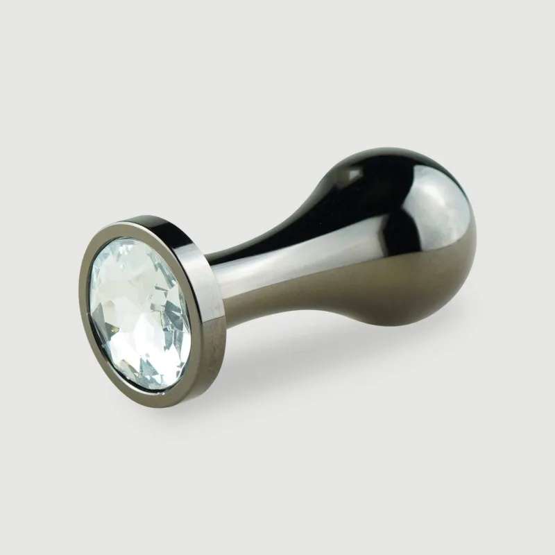 Anal Collection Dop de fund metalic cu lacrimă medie cu bijuterie rotundă - negru/transparent — preț și oferte