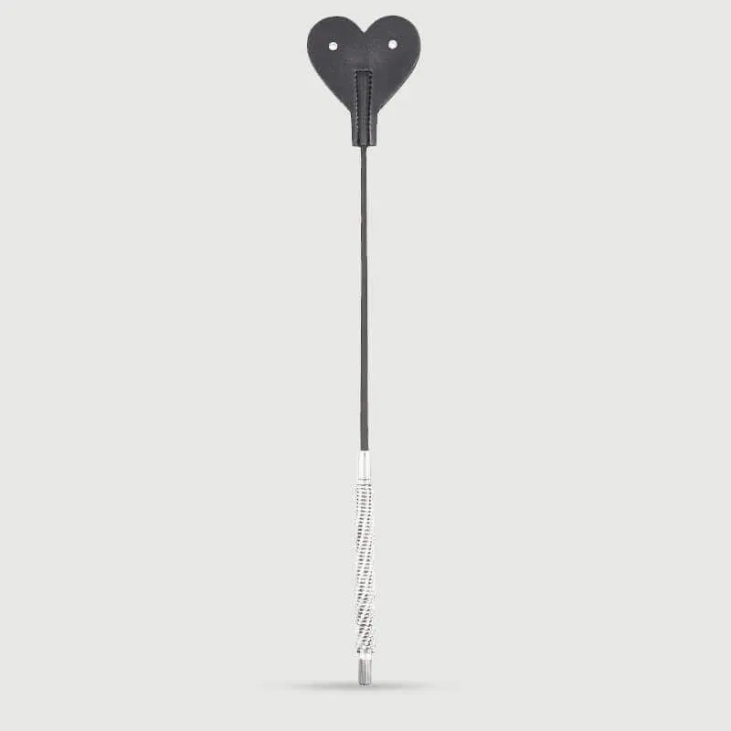 Crop în formă de inimă cu mâner metalic 50 cm - negru — preț și oferte