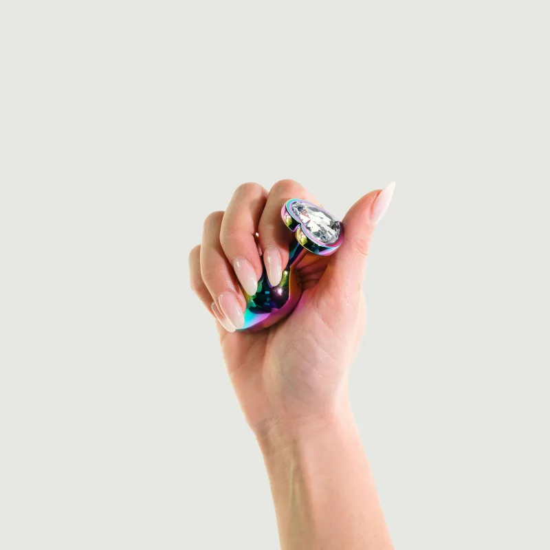 Anal Collection Dop de fund metalic mediu cu bijuterie inimă - Multicolor/Transparent — preț și oferte