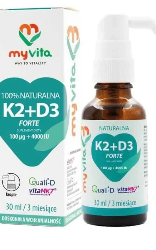 Vitamina K2 100 mcg + D3 4000 UI picături FORTE 30 ml MyVita — preț și oferte