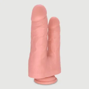 Eric 22 cm Dildo dublu realist din silicon cu ventuză - Carnea