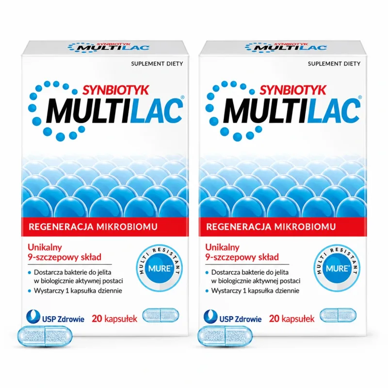 Set Multilac Synbiotic (probiotic + prebiotic) 2 x 20 capsule USP — preț și oferte