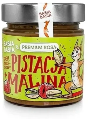 Basia Basia Alpi - Cremă de unt de arahide cu fistic și zmeură 195 g