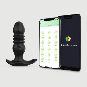 Power Thruster Aplicație controlată de vibratorul de prostată din silicon - negru