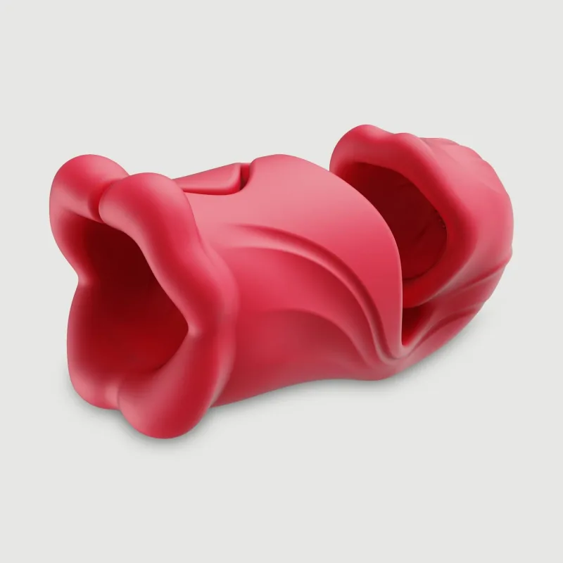 Deschide-ți floarea Masturbator masculin cu 9 funcții din silicon cu vibrații - roșu — preț și oferte