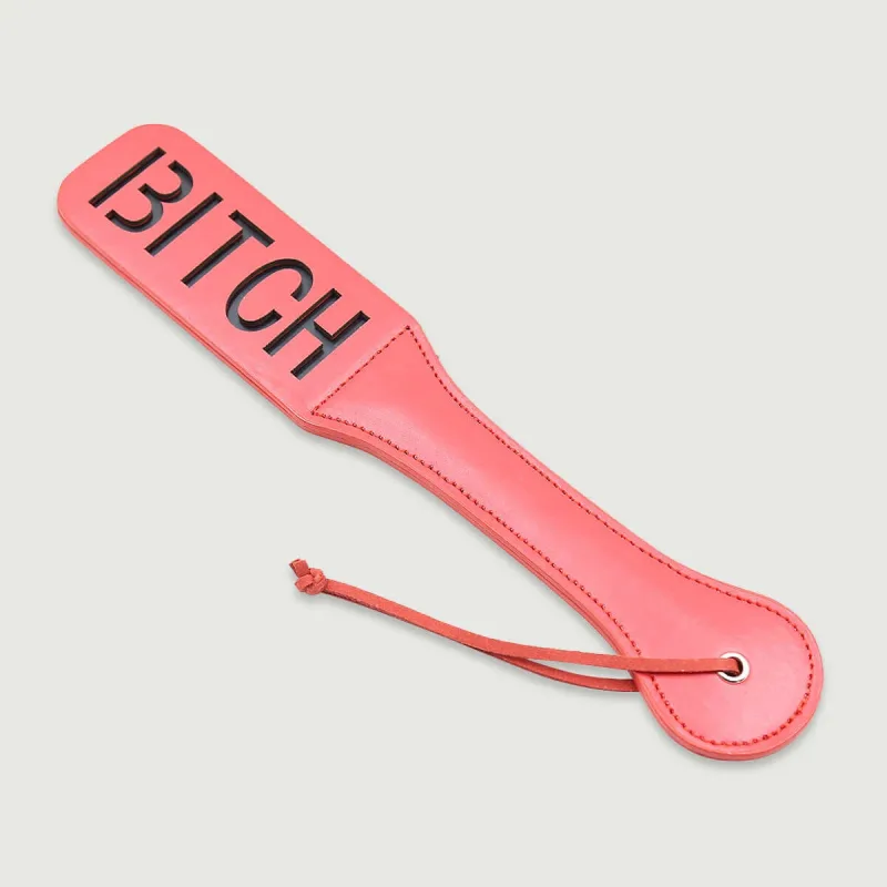 Paletă din piele artificială din seria Candy Spank cu BITCH Cutout și strat de contrast - Coral — preț și oferte