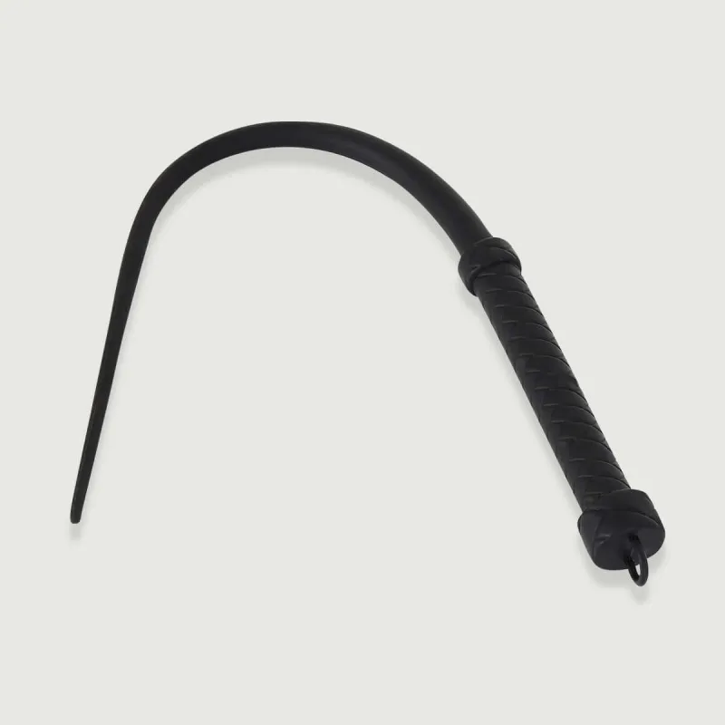 Flogger cu coadă lungă și mâner texturat - negru — preț și oferte
