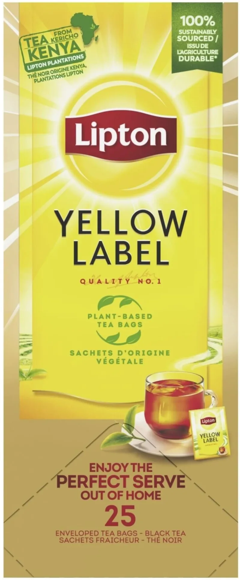 Lipton Yellow Label Black Tea 25 pliculețe — preț și oferte